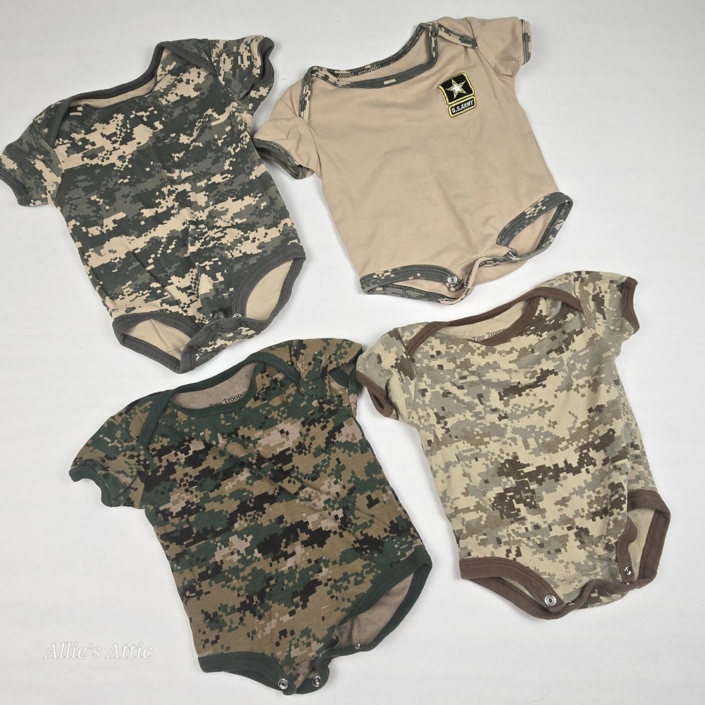 Tiny Trooper U.S. Army Baby Snap Bottom Bodysuit Camouflage Military 3-6 Months